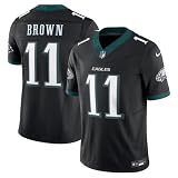 AJ Brown Philadelphia Eagles NFL Nike Kids Youth 8-20 Black Alternate On-Field Game Day Jersey (US, Numeric, 10, 12, Regular, AJ Brown Philadelphia Eagles - Black)
