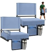 Stadium Seats with Back Support - Padded Portable Bleacher Seat with Handle Shoulder Strap - Wide...