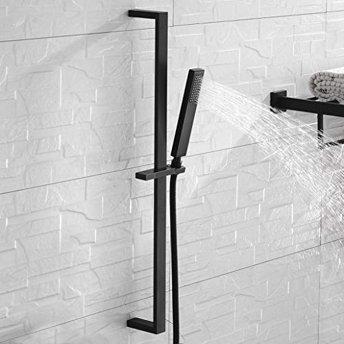 Ensemble de douche carré en laiton avec colonne noire mate