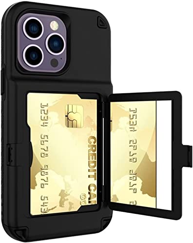 Étui de protection premium noir iPhone 14 avec miroir intégré