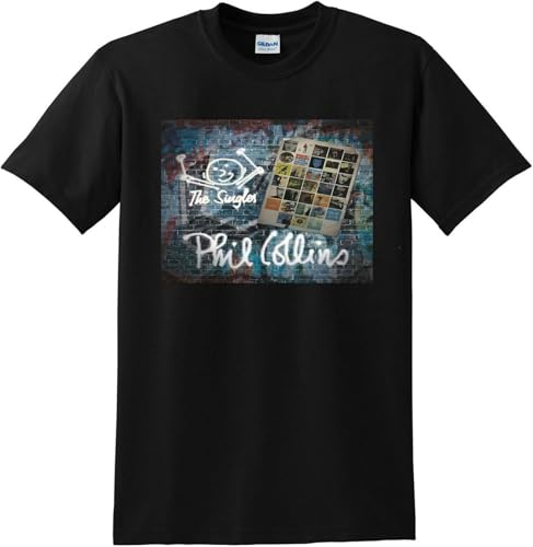 Photo de Phil Collins T Shirt The Singles Vinyl CD Cover Small Medium Large XL Black M