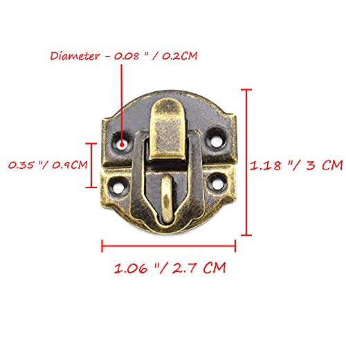 Howdia 40Pcs Antique Brass Latch Lock Gold Hasp, Decorative Hinges And Latches For Wood Boxes Jewelry Box Cabinet With Screws(20 Bronze + 20 Golden） #TOP1