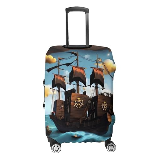 Cartoon Ship Luggage Cover Elastic Suitcase Protector Case Anti-Scratch Washable Baggage Covers Protector For Traveling, Aircraft Consignment XL4