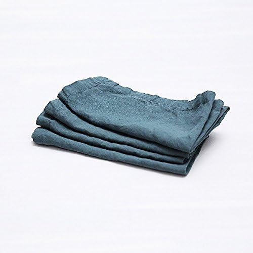LinenMe Balsam Green 21"x21" Set of 4 Stone Washed Linen Napkins