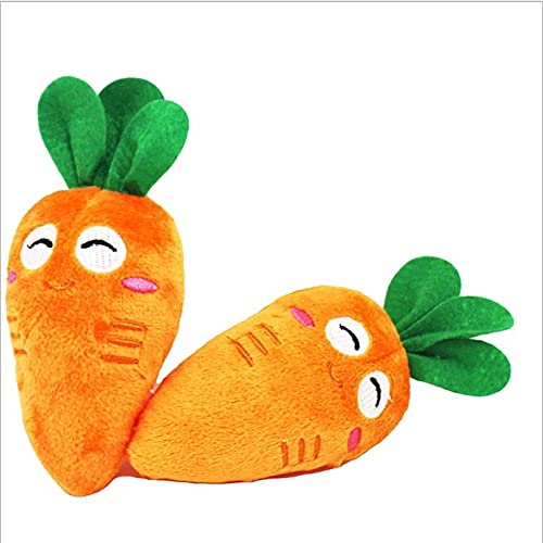 Cute Fruit and Veggie Plush Squeaky Dog Toy (Carrot) — image 1