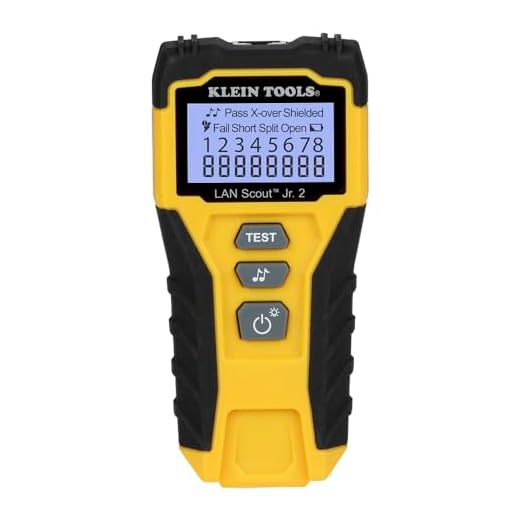 Klein Tools VDV526‑200E | V LAN Scout Jr. 2 Kabeltester | Für Cat 3–7 Netzwerkkabel | RJ45 Test & Toner | LCD mit Hintergrundbeleuchtung | Remote & Batterien inkl | Kompaktes robustes Design