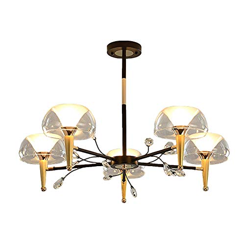 Lustre moderne sputnik doré pour éclairer un grand salon avec un style industriel