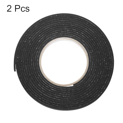 Image of uxcell 2pcs Rolls Single Sided Foam Tape Removeable EVA Sponge Mounting Tape Strong Adhesive Tape Strips(Black, 13ft x 1 /2 inch x 1 /8 inch) for Home Paint Wall Hanging Poster Decor