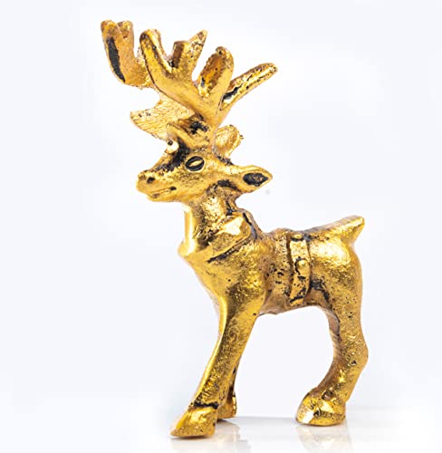 Wonder Care Standing Reindeer Figurines for Christmas Decorations Home Decorations for Living Room Christmas Table Decor & Decor for Shelves (Golden) - Image 3