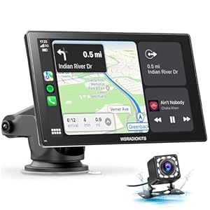 Wireless Carplay Touchscreen with Backup Camera: Portable Carplay & Android Auto Car Stereo, Car Audio Receivers with Mirror Link, GPS Navigation, Car Audio Receivers, Car Stereo, Bluetooth (9 inches)
