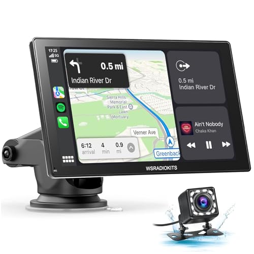 Wireless Carplay Touchscreen with Backup Camera: Portable Carplay & Android Auto Car Stereo, Car Audio Receivers with Mirror Link, GPS Navigation, Car Audio Receivers, Car Stereo, Bluetooth (9 inches)