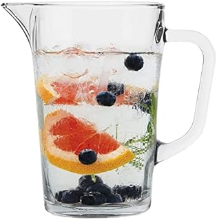 TREND FOR HOME Glass Pitcher 1L Glass Water Jug with Handy Handle Pitcher for Juice Milk Sangria Water Carafe Transparent Glass | Dishwasher Safe | Collection Alva | 19 cm Tall | Capacity 1000 ml
