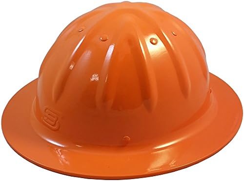 Original SkullBucket Aluminum Hard Hats, Full Brim with Ratchet Suspensions Hi Viz Orange