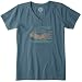 Life is good Women's Crusher Vee Engraved Seas Van T-Shirt (Pacific Blue)
