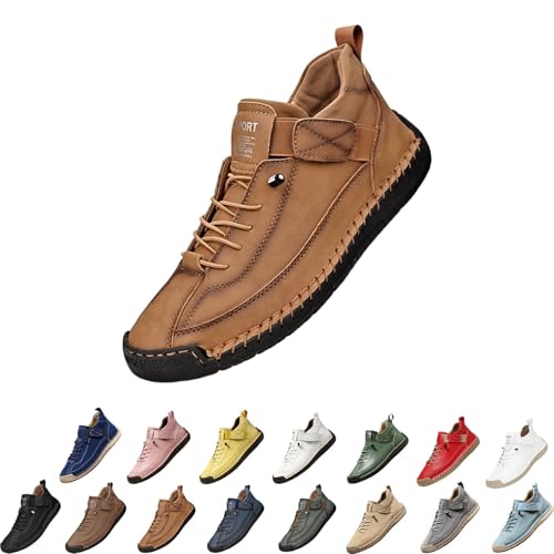 Kimberleigh Orthopedic Sneakers,Leather Slip-On Loafers,2026 New Adjustable Sneakers with Soft Comfort Arch Support(Brown,7.5)