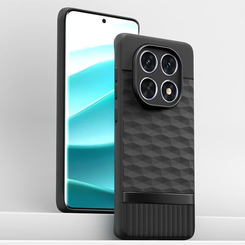 Image of Pikkme Back Cover for Redmi Note 14 Pro 5G Camera Protection 3D Hexa Cube Design Silicone Protective Bumper Case (Black)