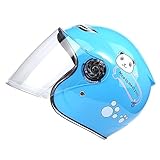 Casco De De Dibujos Animados Casco De Lentes De De De Motocross para De Infantil Patines s De Blue BESPORTBLE