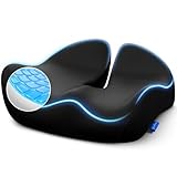 ZIKEE Pioneering Gel Seat Cushion for Sitting Without Stuffiness, Ergonomic Memory Foam Office Chair Cushion for Sciatica, Back, Tailbone Pain Relief, Anti-Slip Car Seat Cushion, Breathable Cover