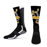 NFL V Curve Pittsburgh Steelers Socks - Youth Crew Socks for Game Day (Black Heather, One Size)