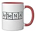Arsenal (Ar-Se-N-Al) Periodic Table Elements Ceramic Mug, Red/White