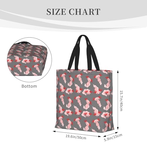 Large Tote Bag For Women - Reusable The Tote Bag With Zipper, Beach Bags For Women, Cartoon Cute Axolotl Pink_C Mom Bag For Mom Suitable For Hospital Beach Travel Shopping2