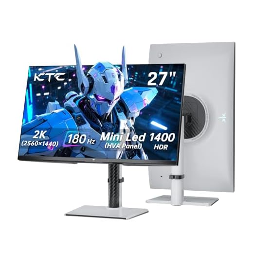 KTC 27 Inch Mini LED Gaming Monitor - 1440P Monitor 2K, HDR1400, 180Hz, Adaptive Sync, 148% sRGB, HDMI 2.0 x 2, DisplayPort 1.4 x 1, Monitors Gamer with Height Angles Adjustable