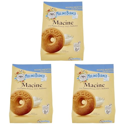 Mulino Bianco Biscotti Frollini Macine con Panna Fresca, Colazione Ricca di Gusto, 800g (Confezione da 3)