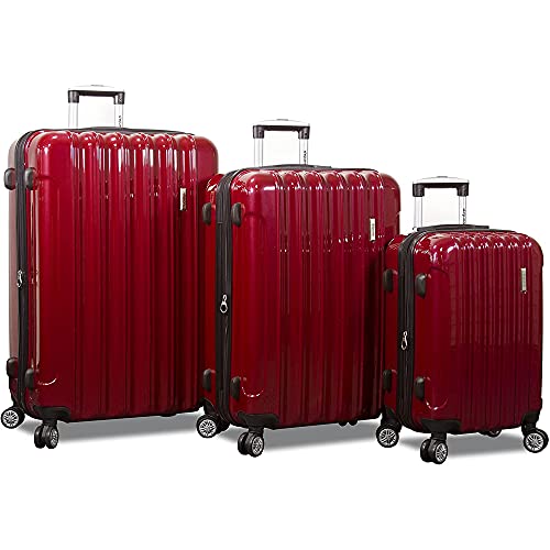 Dejuno Titan Jumbo Hardside 3-Pc Spinner Luggage Set With Tsa Lock, Burgundy, One_Size #TOP8