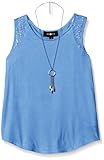Amy Byer Big Girls' Knit Suede Sleeveless Top with Lace