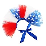 Red White Blue Patriotic Pet Tutu Dress for Dogs & Cats - Adjustable 4th of July Pet Costume, Small Animal Tutu Skirt for Independence Day Celebrations