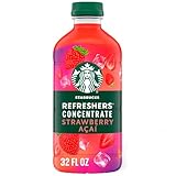 Starbucks Refreshers Concentrate Strawberry Acai, Refreshing Drink, Cold Drinks 32 fl oz