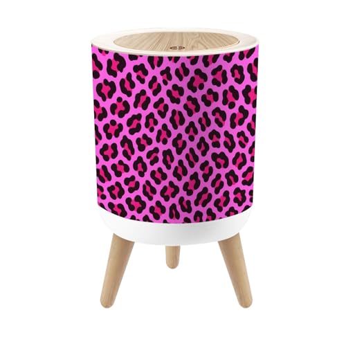 Pequeña caneca de basura con tapa decoración leopardo 1.8 gal