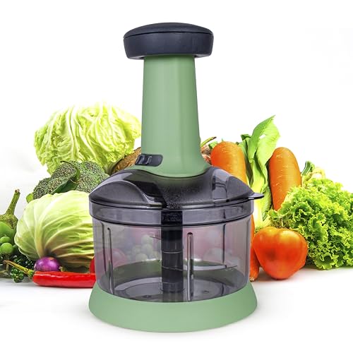 Image of LUMONY® Chopper for Kitchen Use Vegetable Chopper for Kitchen Manual Hand Press Push Chopper with 3 Blades for Effortless Chopping Vegetables & Fruits Chopper Mixer Cutter(Push Chopper, 650 ml)