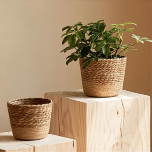 Cache pot rotin 3 pièces pour cacher les pots laids et sublimer les fleurs - 7