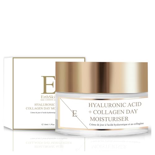 ErthSkin London Hyaluronic Acid and Collagen Day Moisturiser, 50ml, Anti-ageing Face Cream