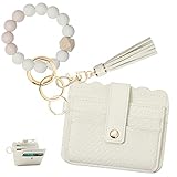 Lostars Wallet Keychain Wristlet for Women Rfid Card Holder with Keychain,Tassel Card Pocket Key Cha