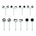 Torune P-3100, Medama Food Picks, 10 Picks, Black and White