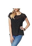 Melrose Shirt mit Glitzersteinen Damen Schwarz Gr. 32