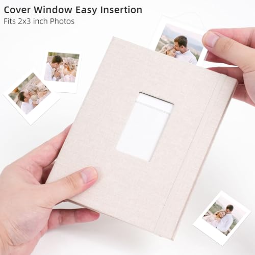 Vienrose Mini Polaroid Photo Album Book 208 Photos 2x3 Inch Pictures for Fujifilm Instax Mini 7s 8 9 11 25 26 40 50s 90 Evo Z2300 Instant Camera, Polaroid Snap Kodak Memory Book Gift Beige 2 Pack by Vienrose - Image 4
