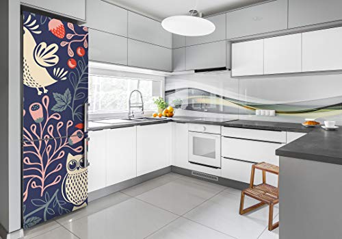 Película autoadhesiva de 70x190 cm y pegatinas de pared decorativas de búhos para refrigerador 3