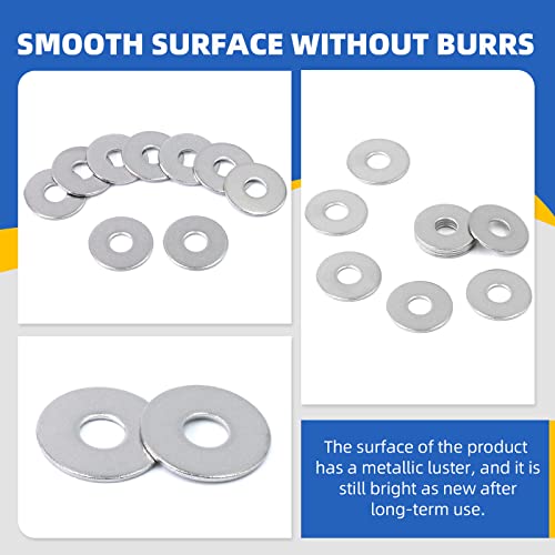 Glarks 100Pcs M8 X 25 Mm Large Fender Washers 304 Stainless Steel Flat Washers Set For Screw Hardware Lock #TOP5