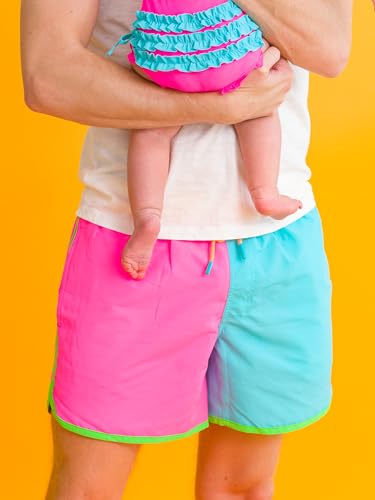 RUGGEDBUTTS Men's UPF50+ Dolphin Hem Swim Trunks3