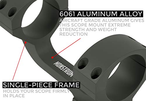 Monstrum Extended Series Offset Picatinny Scope Mount | 30 Mm Diameter | 0 Moa | Black #TOP6