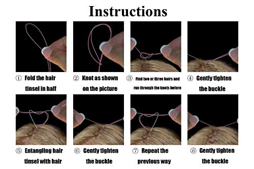 Hair Tinsel Kit 12 Colors, 2500 Strands 48 Inches Sparkling Tinsel Hair Extensions With Tool, Fairy Hair Tinsel For Birthday Halloween Christmas New Year Party #TOP6