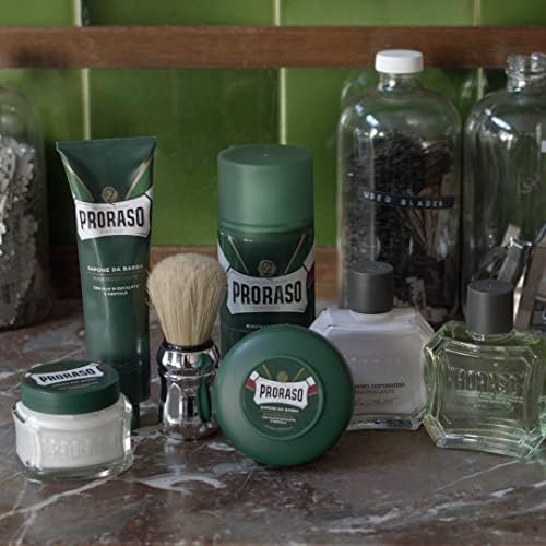 Proraso Shaving Soap in a Bowl, 150ml, Refreshing and Toning Shaving Soap For Men with Eucalyptus Oil and Menthol, Made in Italy, Green