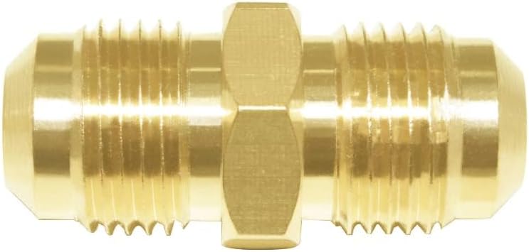 ~ Brass Flare Tube Fitting Coupling - 3/8" Female x 3/8" Female Swivel Nut Union Pipe Connector (Pack of 2)(1/4" Flare Male)