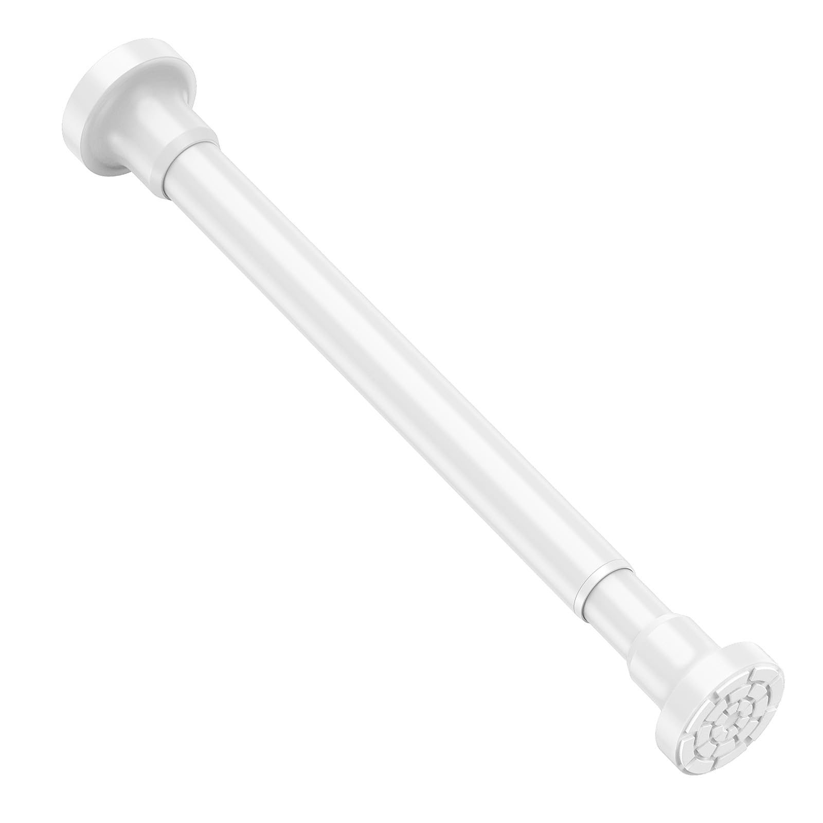 Spring Tension Curtain Poles 42-75cm Extendable Small Window Rods No Drilling Net Curtain Rod Adjustable Tension Rod for Curtains, Closet, Cupboard, Wardrobe, Bookshelf (White)