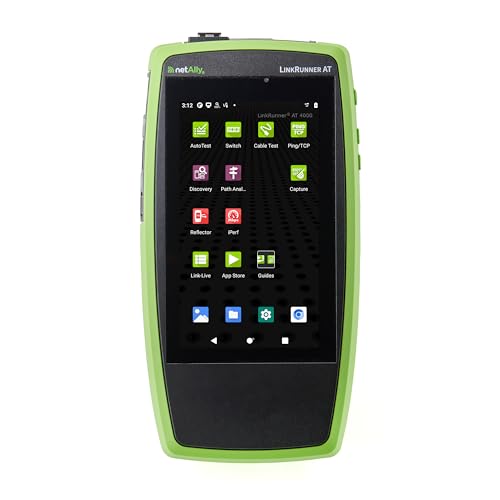 NetAlly LinkRunner at 4000 Copper and Fiber Network Cable & Connectivity Tester. Fast 8-Step AutoTest, Advanced PoE Testing, Link Speed and Duplex Verification, Path Analysis and Packet Capture