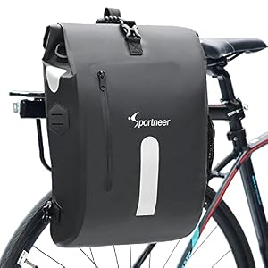 Sportneer Pannier Bag for Bike 20L & 30L, Waterproof Bicycle Rear Seat Trunk Bag, 3-in-1 Saddle Pack, Backpack, Carrier…