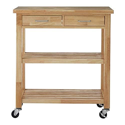 Premier Housewares Kitchen Trolley, Wood, Natural, 40 x 80 x 87 cm